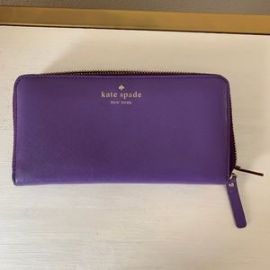 Kate Spade Leather,Purple Clutch/Wallet